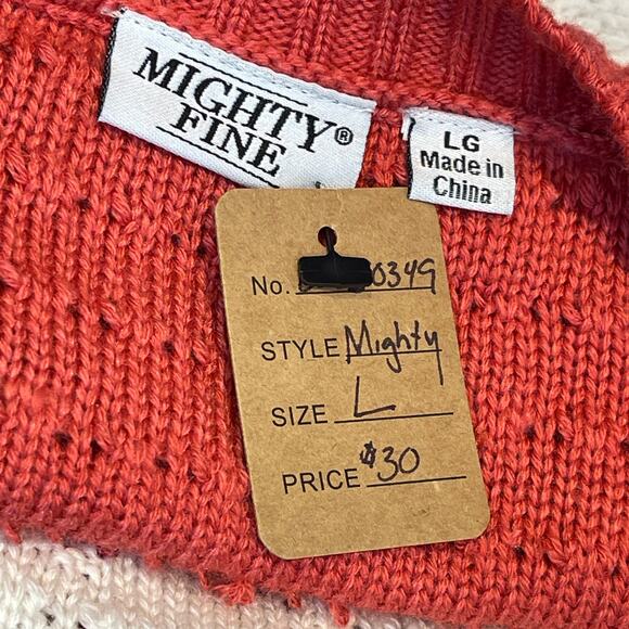 Mighty Fine Loopy Candy Cane Stripe Ugly Bolero Cardigan Sweater Size Large - Picture 2 of 3